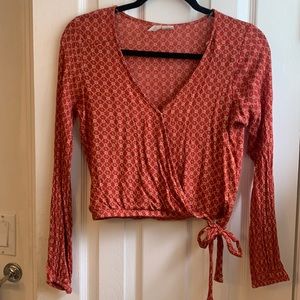 Red floral summer top